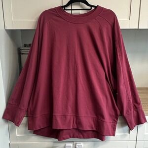 Earth Yoga Oversized Sweatshirt Women's 2XL Berry Pink Crewneck Pullover Boxy